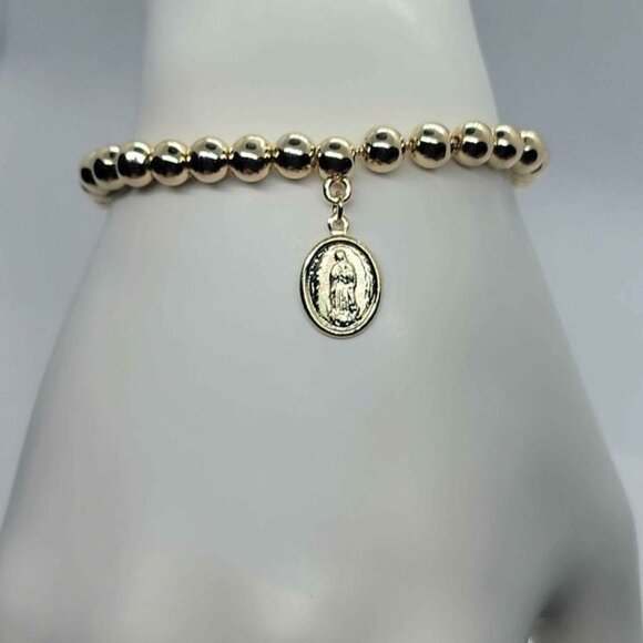 Jewelry - Brand New  Brazilian 18k Gold Filled Virgen De Guadalupe Adjustable Bracelet